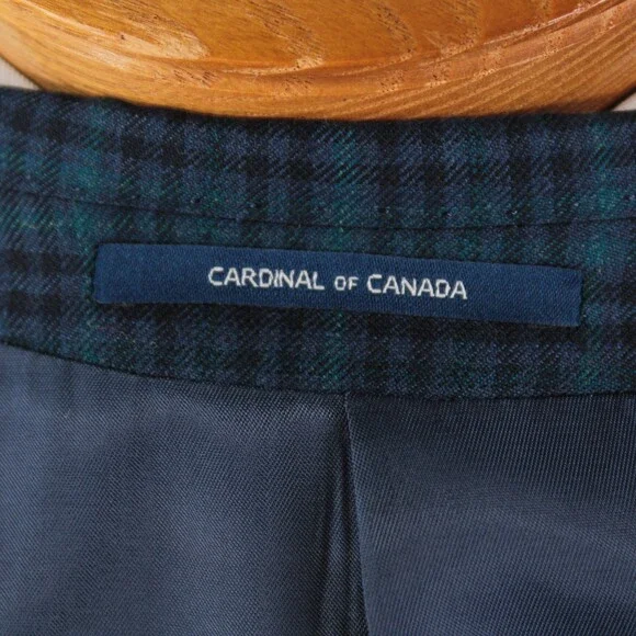 Cardinal of Canada NWT 100% Wool Sport Coat Size 38R US In Blues w/ Teal Plaid